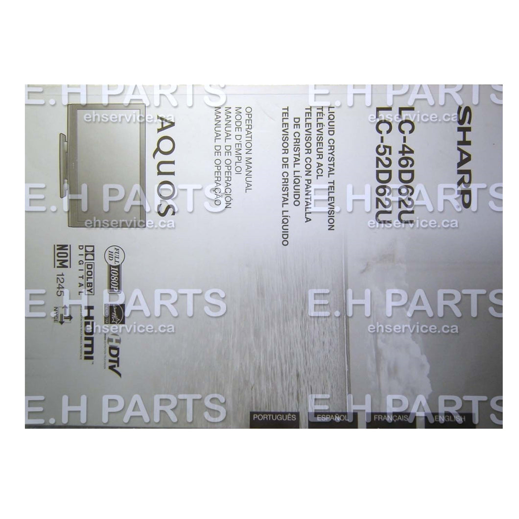 Sharp LC-46D62U ,LC-52D62U Owner Manual - EH Parts